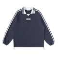 Sports Collared Striped Sweatshirt [BLUE]