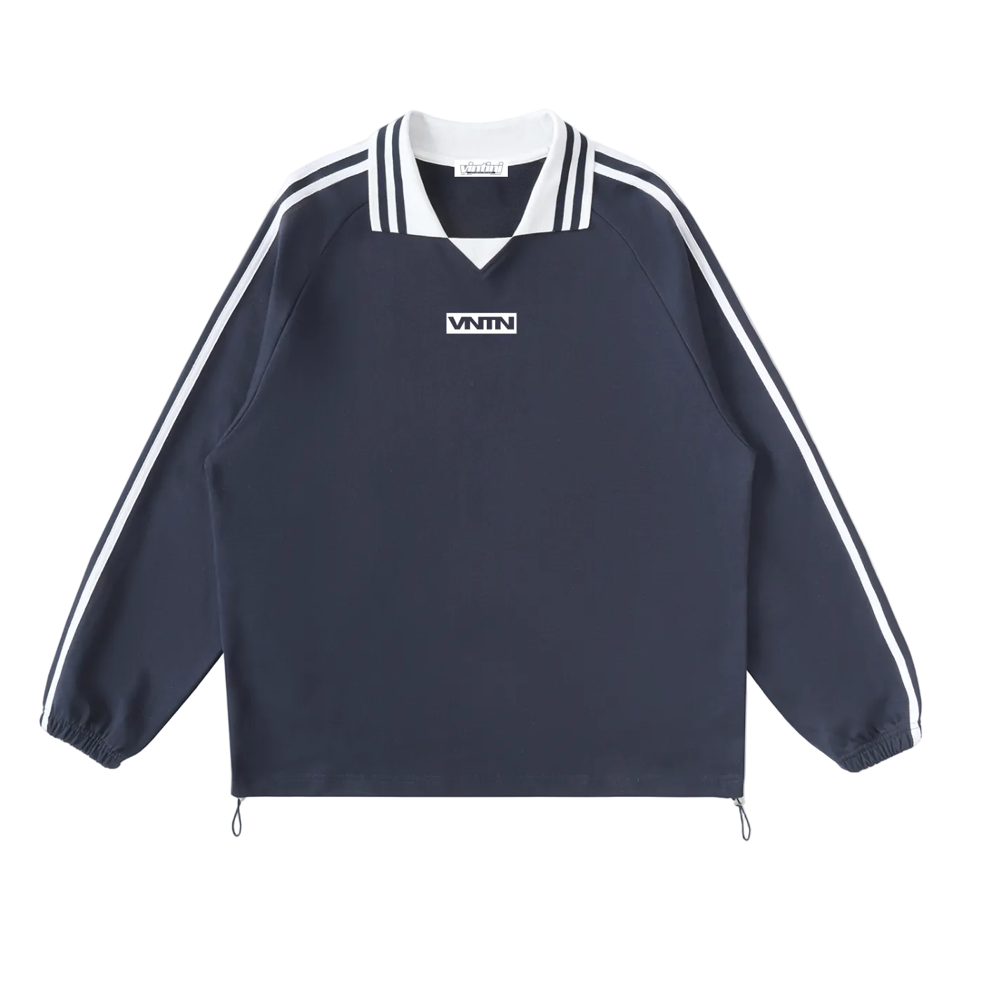 Sports Collared Striped Sweatshirt [BLUE]